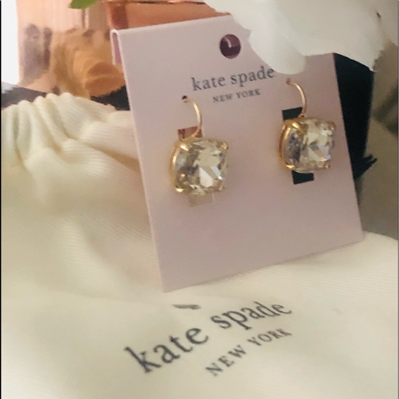 🎀 Kate Spade ♠️ Square Clear Zirconia Drop Earrings - Picture 4 of 10